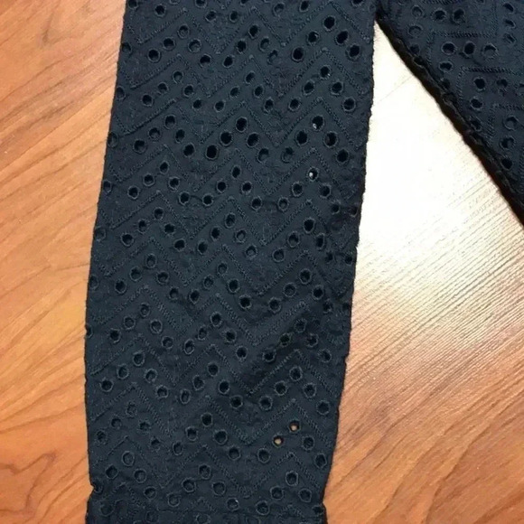 Halogen Eyelet Off the Shoulder Navy Dress, XS - Picture 4 of 6